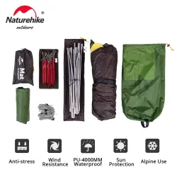 NATUREHIKE Cloud Peak: Lekki namiot dwuosobowy do wędrówek i biwakowania